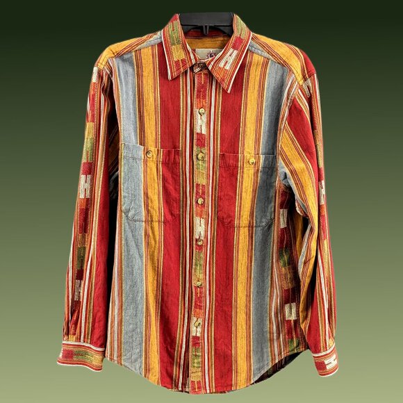 Territory Ahead - Men's Colorful LS Button-Down w/ Vertical Stripes - S - Picture 1 of 4